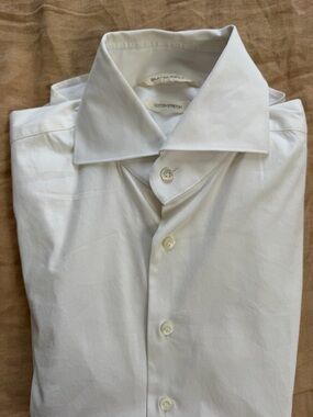Suitsupply White Stretch Cotton Dress Shirt Extra Slim Fit 15 Italian Fabric